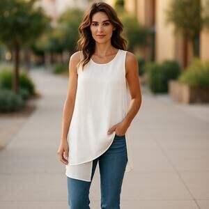 Halogen lined Tank Top SZ SM Lining Silky Flowing Blouse Boho Preppy Fairy Chic